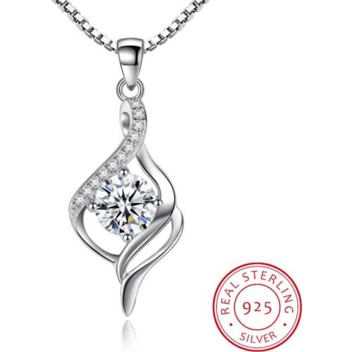 New Luxury Crystal CZ Heart Pendant Choker Necklace 925 Sterling Silver Chain Necklaces For Women Wedding Jewelry Gifts