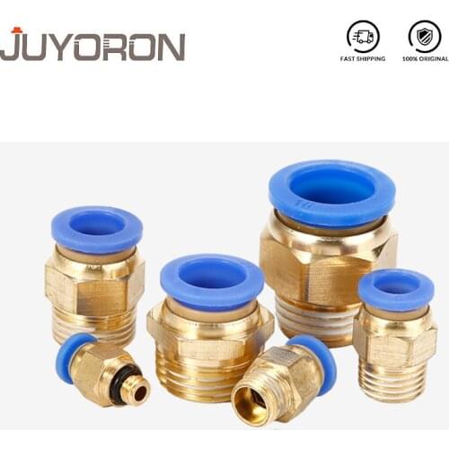 PC Air Pneumatic Fitting Quick Connector 4-m5 4-M6 4mm 6mm 8mm 10mm 12mm Male Thread 1/4 1/2 1/8 3/8 Compressed Hose Tube Pipe