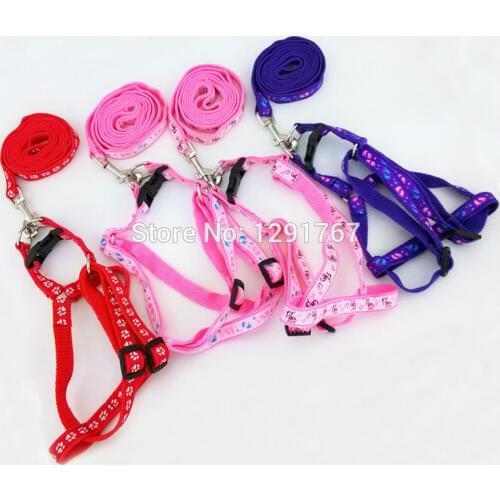 12pcs/ Lot Polyester fibre Step-in Dog Pet Walking Harness Leash Set Nylon Pet Cat Doggie Puppy Leashes Lead Harness Belt Rope