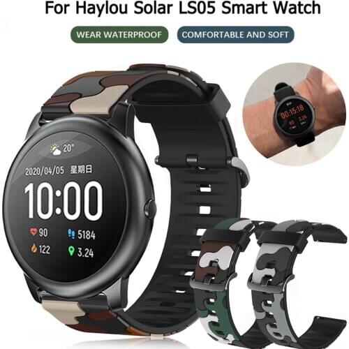 22mm strap haylau Bracelet camouflage Xiaomi haylau solar ls05 silicone Watch Band For Xiaomi Huami Amazfit GTR 47mm wristband