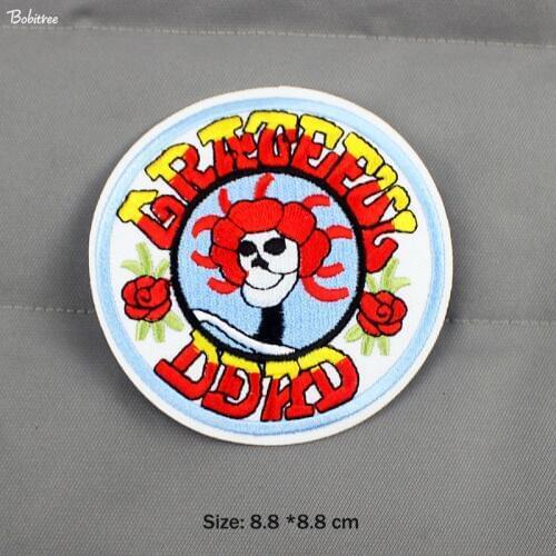 Rock Music Band Grateful Dead Patches Embroidery for Clothes Iron on Apparel DIY Stickers for Jackets Backpack Badges