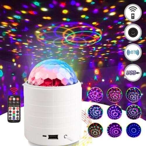 USB Powered LED Projector Light Bluetooth Remote Control Night Lamp Intelligent Night Light Corridor Bathroom for Festival