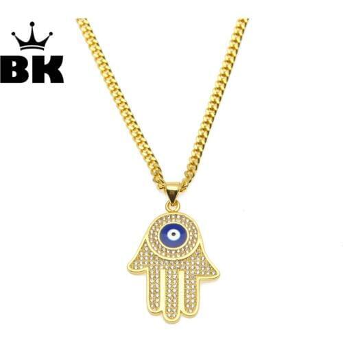 Vintage Multilayer Gold Color Chain Fatima hamsa Hands Pendants Necklace Luck Hand Palm nice Necklace collares