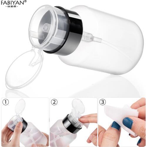 1Pc 250ml Nail Art Empty Plastic Bottle Polish Remover Alcohol Press Pumping Dispenser Nail Art UV Gel Cleaning Manicure Tool
