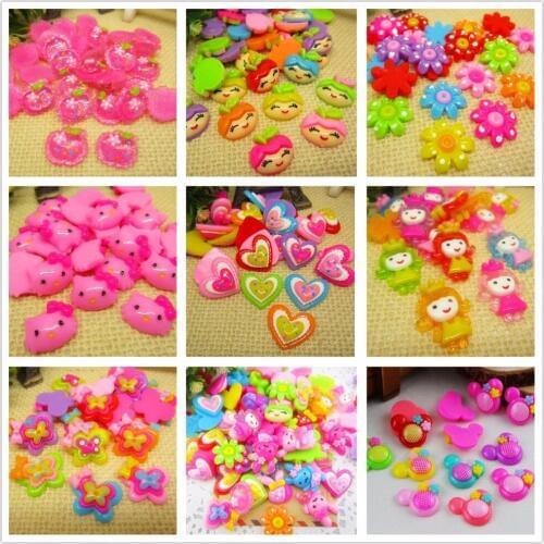 10pcs Cartoon Flat Back Resin Buttons DIY Handmade Materials , Phone Decorations , Clothing Accessories
