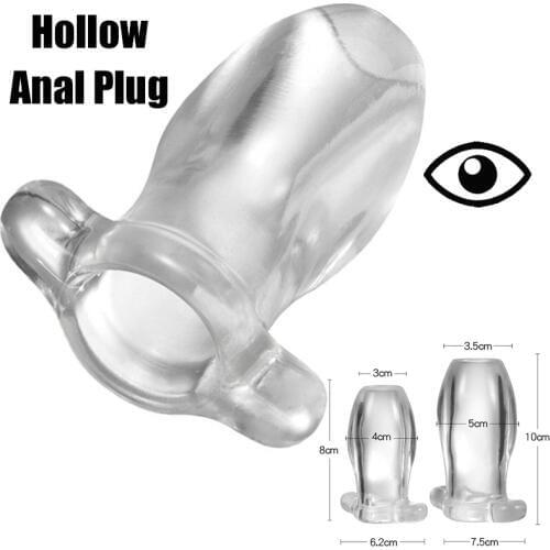 2 Sizes Hollow Anal Plug Expanding Vibrator Vagina Anus Snoop Dilator Adult Sex Toys For Women Men Prostate Massager Butt Plug