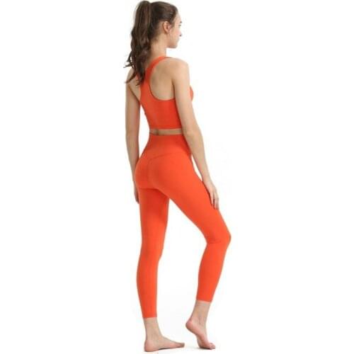 2pcs/set Women Sports Yoga Sets Gym Workout Clothes Fitness Crop Top+High Waist Energy Running Suit Quick-drying Tracksuit