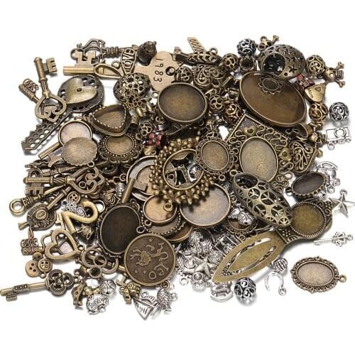 50g 100g Steampunk Mixed Charms Pendants Metal Vintage Bracelets Crafts Necklaces DIY Accessories for Jewelry Making DIY Crafts