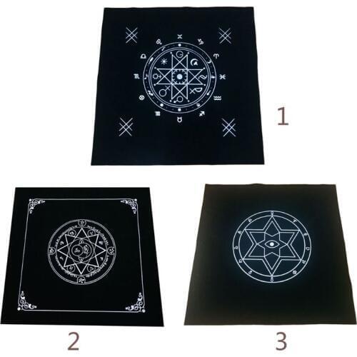50x50cm Art Tarot Pagan Altar Cloth Flannel Tablecloth Divination Cards Square Tapestry Decor Table Cover