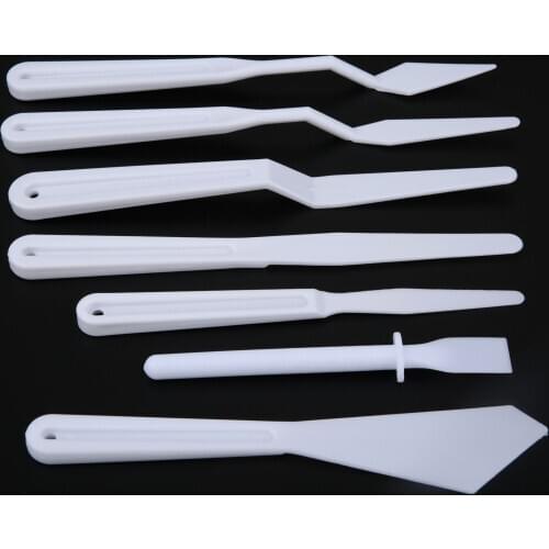 7pcs/set Super-thin Flexible Plastic Palette Knives Knife Set Artistt Oil Paint Painting Spatula Palle Tool
