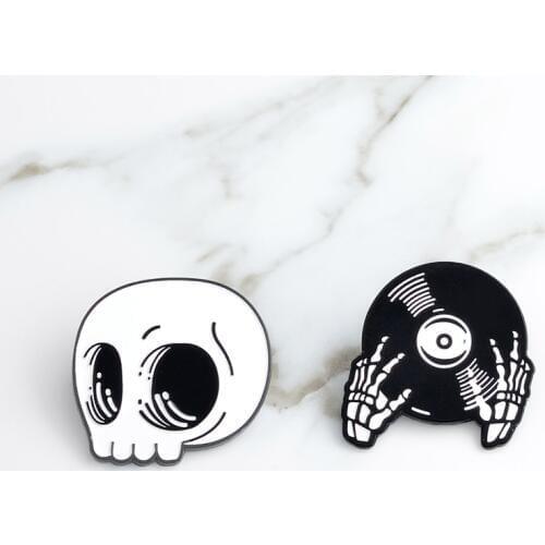 Pins and brooches Skeleton Skull Pin Hard Enamel Pin Punk Jewelry Jackets Collar Bag Backpack Accessories Gift for him