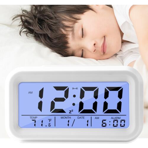 Digital Alarm Clocks Student Smart Alarm Clock Large Lcd Display Snooze Electronic Light Sensor Nightlight Office Despertador