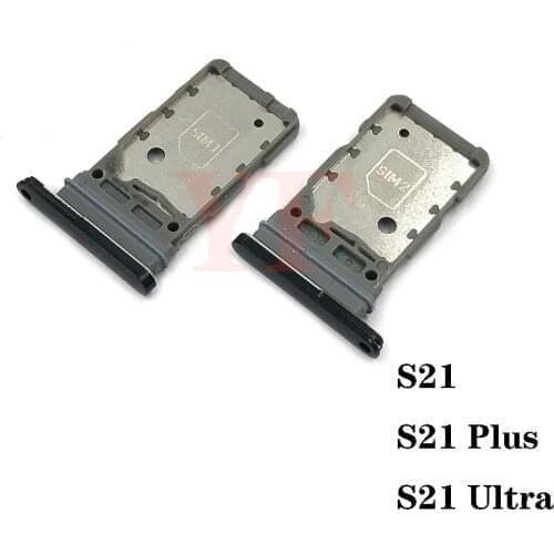 Sim Tray Holder For Samsung Galaxy S21 / S21 Plus / S21 Ultra Dual SIM Card Tray Slot Holder Adapter Socket Repair Parts