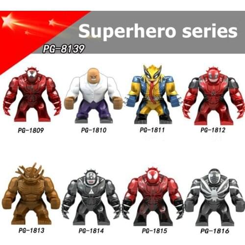 Marvel Avengers Venom Deadpool Coyotes Kingpin Massacre Groot Doll Toy Building Block Action Assembling Captain America Toys