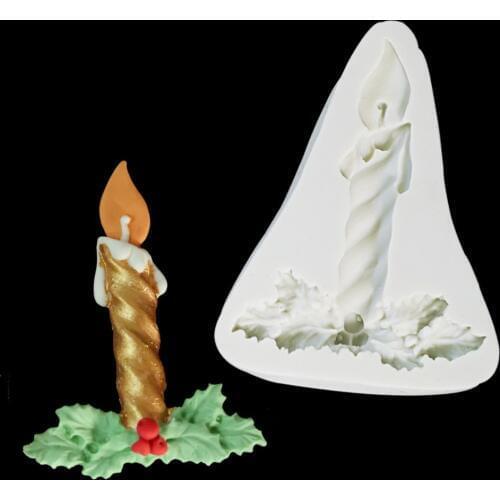 Cake Decoration Tools DIY Christmas candle pattern Fondant Cake Candy Silicone Molds Creative DIY Chocolate Mold
