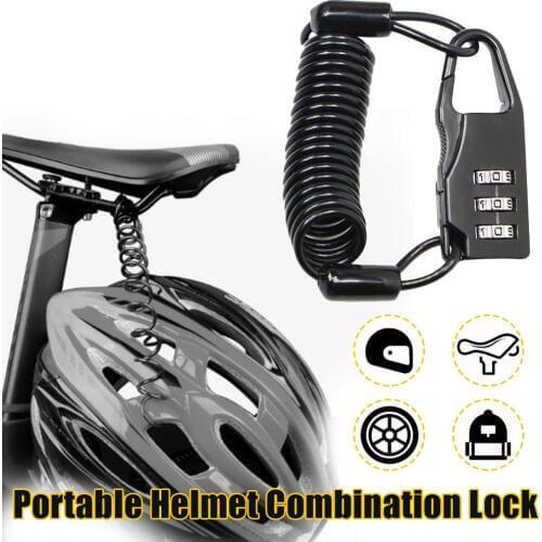 Helmet Wire Rope Code Lock Electric Car Motorcycle Portable Lock Outdoor Mountain Bike Wire Rope Padlock