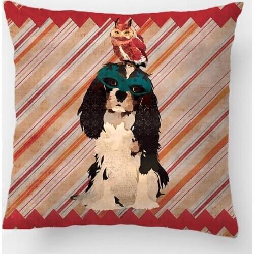 Masquerade Spaniel & Owl Wedding Decorative Cushion Cover Pillow Case Customize Gift By Lvsure For Car Sofa Seat Pillowcase