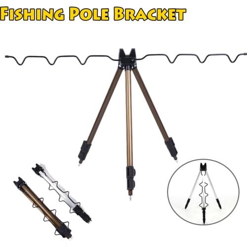 Portable Foldable Aluminum Alloy Telescopic Fishing Rods Holder Support Tripod Fishing Rods Stand Sea Fishing Pole Bracket