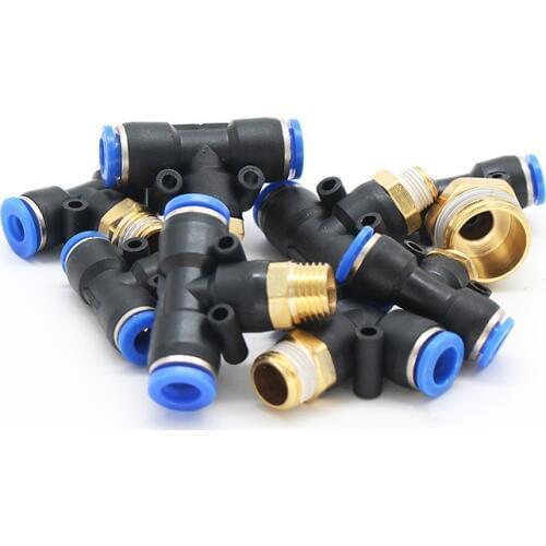 Pneumatic Airflow Regulator 4mm 6mm 8mm 10mm 12mm OD Hose Tube Gas Flow Adjust Valve Connector 1/8" 1/4" 3/8" 1/2" Male Thread