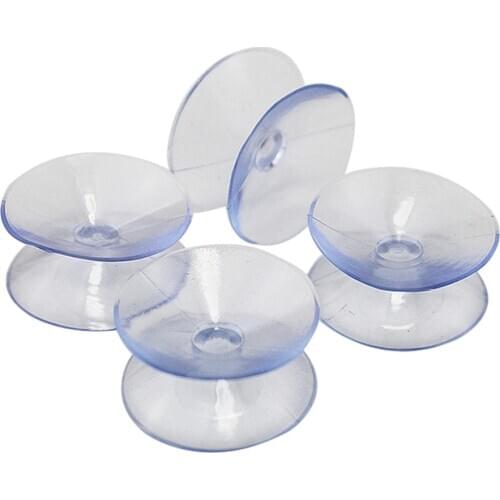 12pcs 10 x 20mm Transparent Double-sided Suction Rubber Pads for Glass Silicone Suckers without Hooks