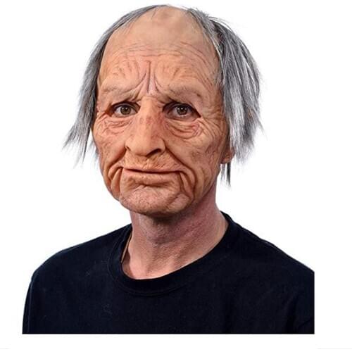 Elder Halloween Holiday Funny Cosplay Prop Masks Supersoft Old Man Adult Mask Face Cover Creepy Party Decoration Adult Mask