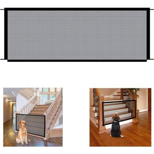 Dog Gate Ingenious Mesh Dog Fence For Indoor And Outdoor Safe Pet Safety Enclosure Nylon Foldable Protective Fence Pet Supplies