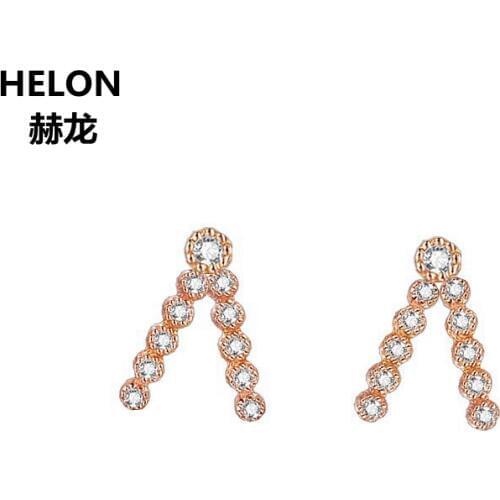 Solid 14k Rose Gold SI/H Natural Diamonds Stud Earrings Engagement Wedding Women Earrings Office Career Pary Fine Jewelry