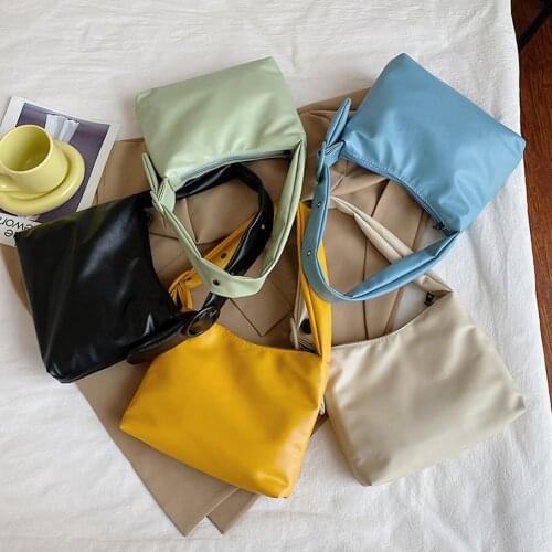 Womens Bag Vintage PU High Quality Shoulder Underarm Bags for Women Casual Ladies Solid Color Small Shopper Handbags Purse