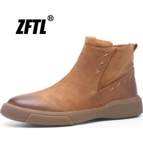 ZFTL NEW mens martins boots mens Genuine Leather big size Man British Style casual shoes Ankle boots male Chelsea boots 170