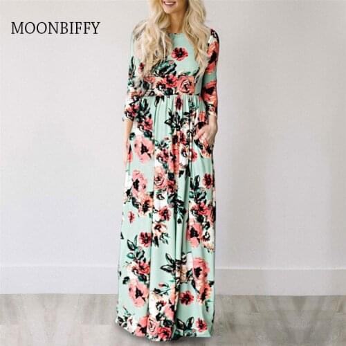 Women Summer Floral Print Maxi Dress 2021 White Boho Beach Dress Women Evening Party Long Dress Plus Size Vestidos Female