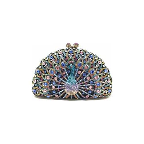 Crystal Evening Clutches Bag Hollow Out Women Metal Clutch Purse Wedding Party Prom Dinner Handbag