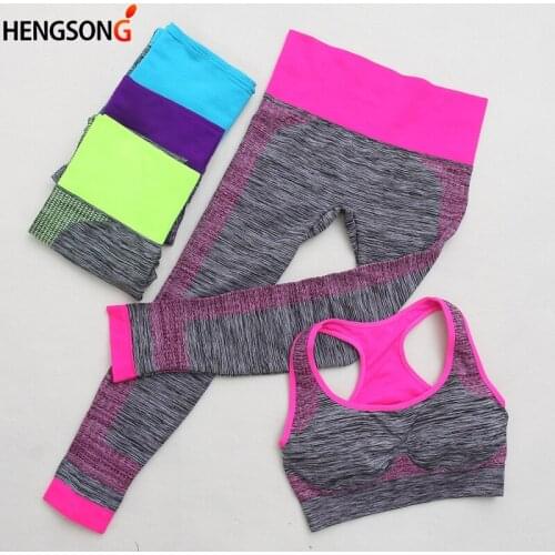 2021 Womens Yoga Set Women Sports Set Crop Tops + Yoga Legging Capri Pant Women Tracksuit Fitness Gym Running Clothes 2pcs