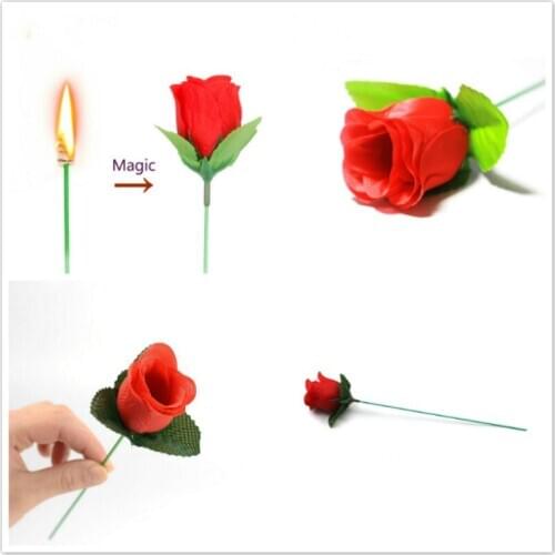 1pcs Prop Rose Magic Tricks Mystical Fire Coloured Flames Bonfire Sachets Pit Patio Toy Professional Magicians Pyrotechnics