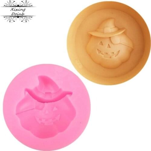 1Pcs Halloween cartoon pumpkin shape silicone mold cake decoration polymer clay resin tool fudge Chocolate Mold