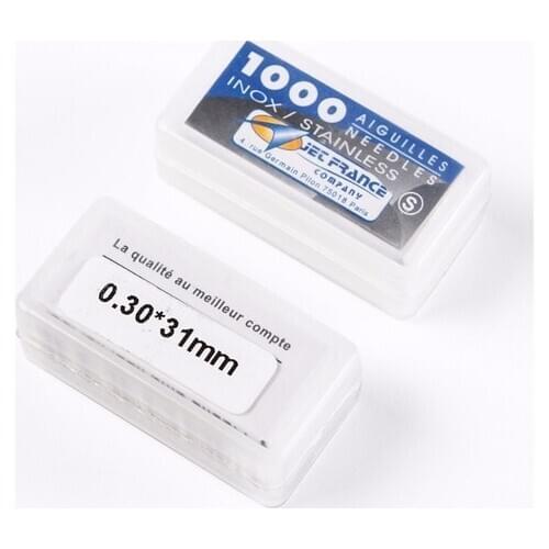 10Boxes 1000pcs/box High Grade 316Stainless Steel Loose Needles 0.20mm 0.25mm 0.30 0.35 0.40X31mm Professional Tattoo Needles