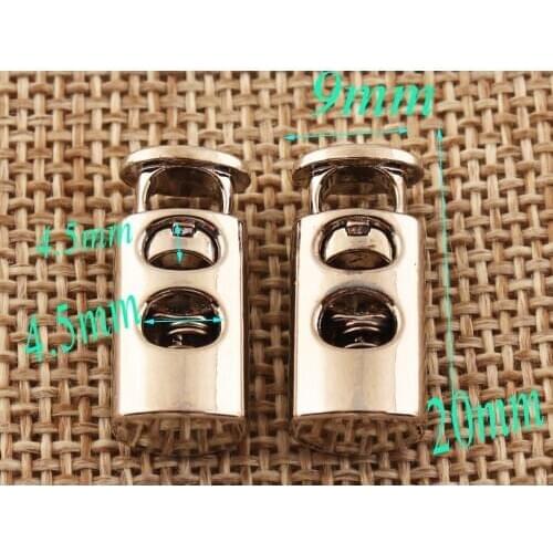 10 pcs Silver Double Barrel Toggle Cord Lock Stopper Spring Buckle Rope Buckle Spring Buckle Cylinder Stopper Toggle Cord stop