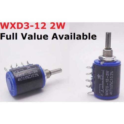 2PCS 2W WXD3-12 100R 220R 47K 3.3K 33K 22K 470R 10K 4.7K 2.2K 1K Precision multi turn potentiometer 100Ohm 220 ohm Kohm