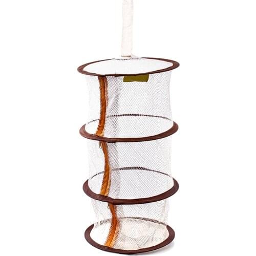 2 Pieces Zipper Bra Drying Basket 3-layer Hanging Net Mesh Storage Basket Bag Hanging Cage Clothes Bra Drying Organizer