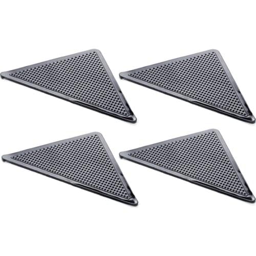 4Pcs/lot Triangle Reusable Anti-skid Rubber Mat Non Slip Patch Mat Washable Rug Gripper Stopper Tape Sticker Black Corners Pad