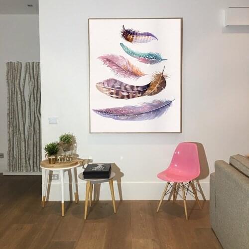 5 Kinds of Feather Digital Printing Poster Wall Art Colorful Modern Canvas Painting Living Room Nordic Home Decoration Pictures