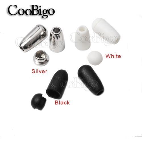 50pcs Detachable Bell Stopper With Lid Cap Cord Ends Lock Plastic For Rope tail folder/Apparel Sportswear Parts Accessories