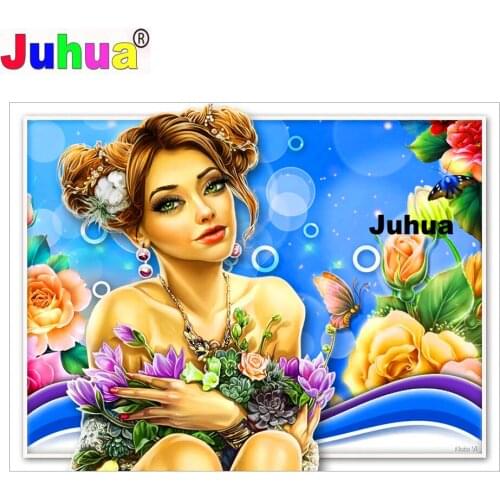 5D DIY Diamond Painting cross stitch fantasy woman mosaic full square round diamond embroidery rhinestone Handicraft gift