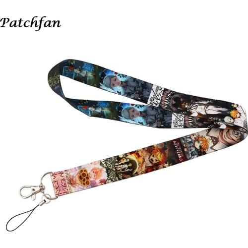 AD618 Patchfan Funny Anime Key Lanyard ID Badge Holder Phone Neck Strap With Key Ring