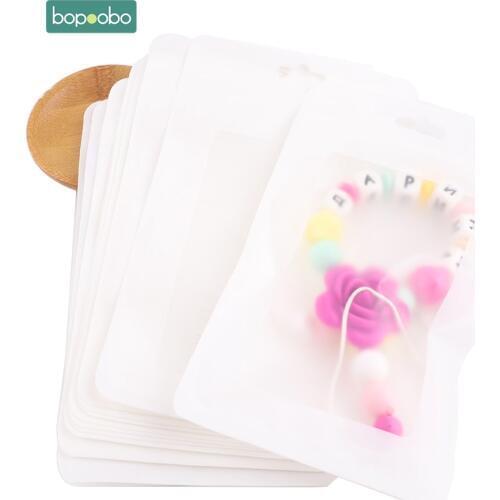 Bopoobo 50pc Plastic White Bags 11.5x19.5cm Display Bags Ecofriendly Non-toxic Baby Care Equipment Jewelry Pendant Bags
