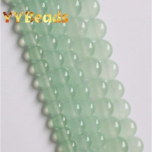 AAA+ Natural Light Green Chalcedony Jades Beads 4 6 8 10 12 14mm Spacer Beads For Jewelry Making Charms Accessories 15" Strand