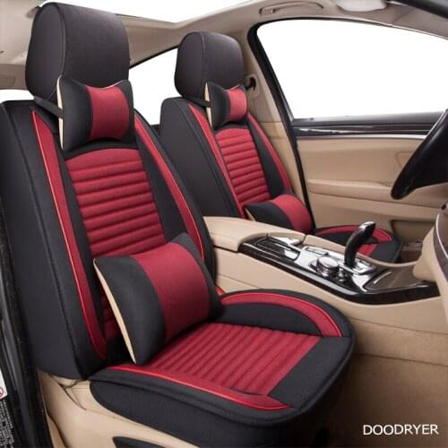 DOODRYER flax car seat covers For mitsubishi pajero sport lancer asx 2011 outlander l200 colt car protector seat cover cars