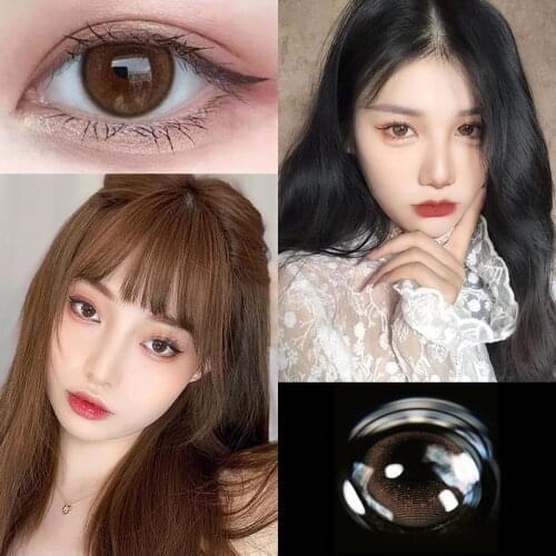 OVOLOOK- 1pair(2pcs) Color Contact Lenses Natural Bright Cosmetic Eye Contacts Lens With Colored Contact Lenses for Yearly