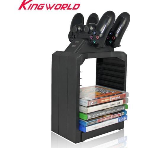 DiscStorage Multifunctional Universal Games Disc Storage Tower for Xbox One for PS4 controller with stand dock charger