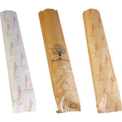 Long Baguette Bag 10*4*59CM Window Wheat Healthy Tree Design Kraft Paper Bag 50PC Paper Bread Bag