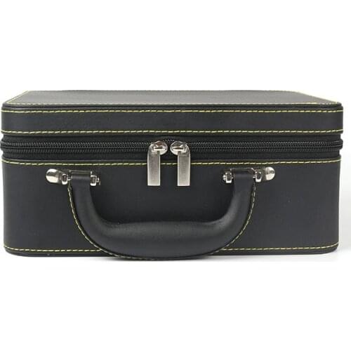 Travel sports protection PU leather storage advanced suitcase makeup box zipper jewelry storage box ring necklace box